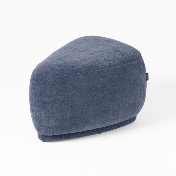 Divani Casa Kinsey - Modern Blue Small River Rock Ottoman - Image 3