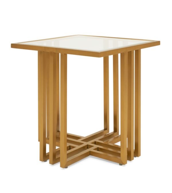 Modrest Kodiak - Glam Clear Glass and Gold Glass End Table