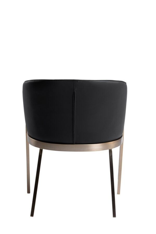 Modrest Kravitz - Modern Dark Grey Vegan Leather + Antique Brass Dining Chair - Image 3