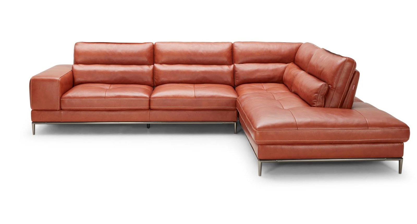 Divani Casa Kudos - Modern Cognac RAF Chaise Sectional Sofa 1 Divani Casa Kudos - Modern Cognac RAF Chaise Sectional Sofa