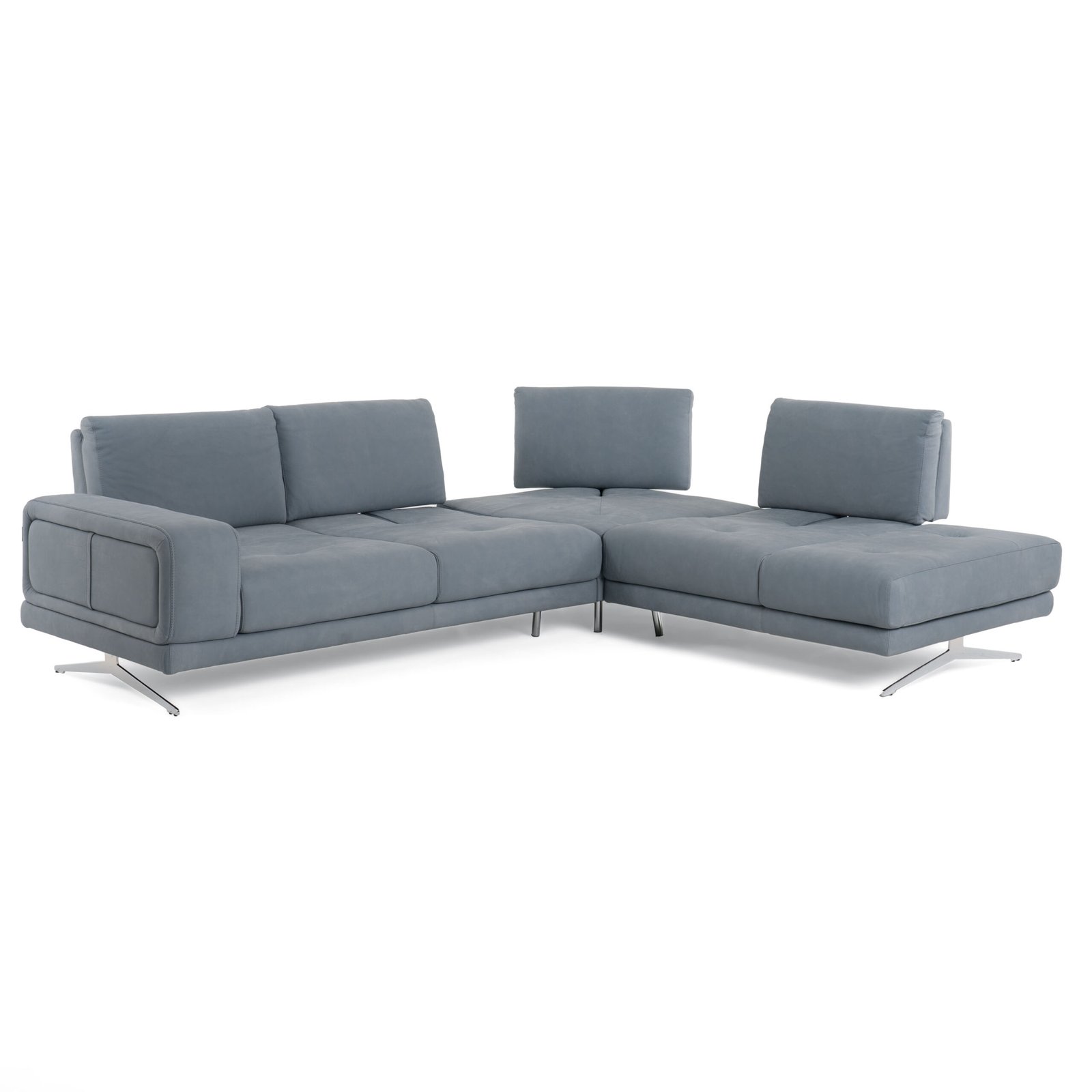 Lamod Italia Mood - Contemporary Blue Leather Right Facing Sectional Sofa 2 Lamod Italia Mood - Contemporary Blue Leather Right Facing Sectional Sofa - Image 2