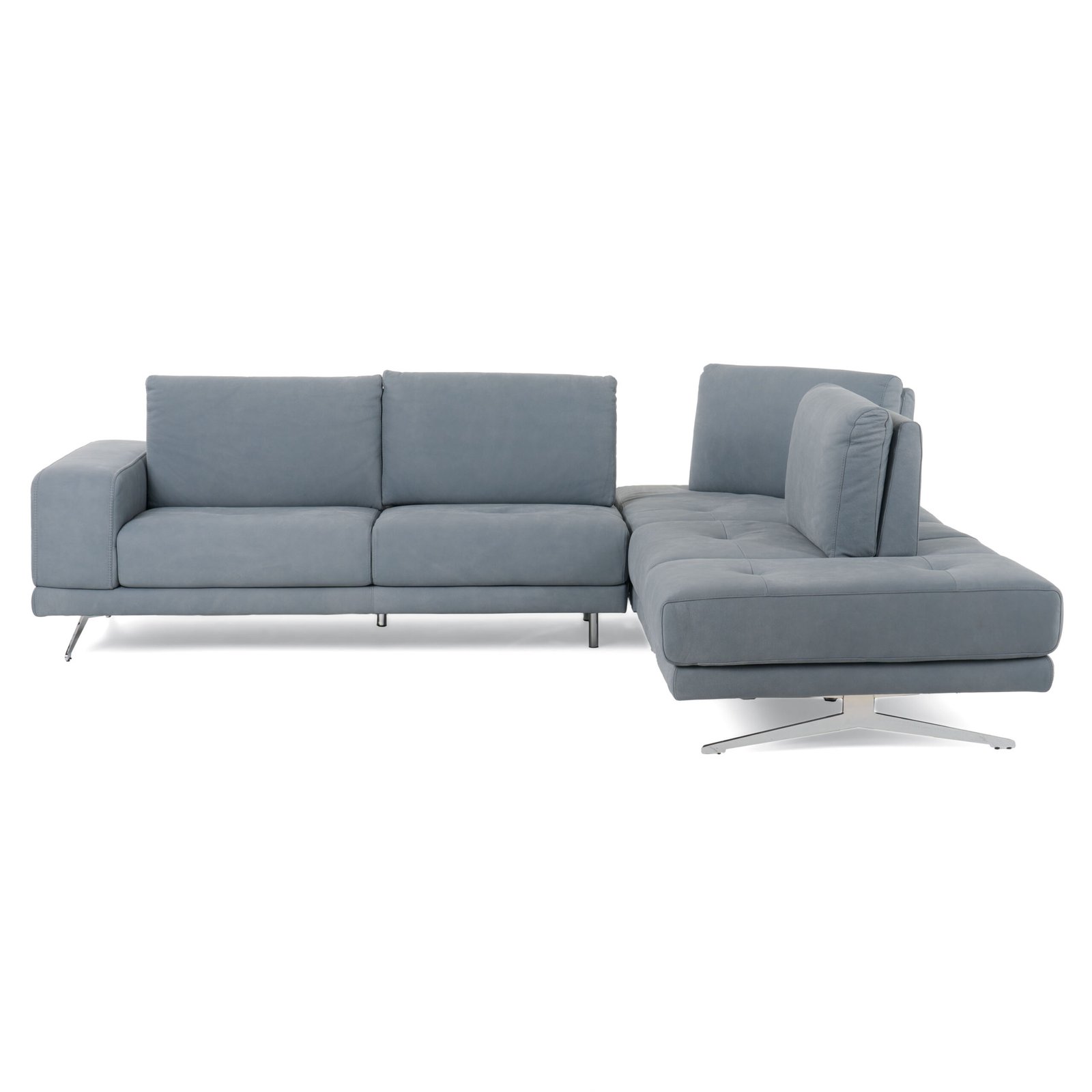 Lamod Italia Mood - Contemporary Blue Leather Right Facing Sectional Sofa 3 Lamod Italia Mood - Contemporary Blue Leather Right Facing Sectional Sofa - Image 3