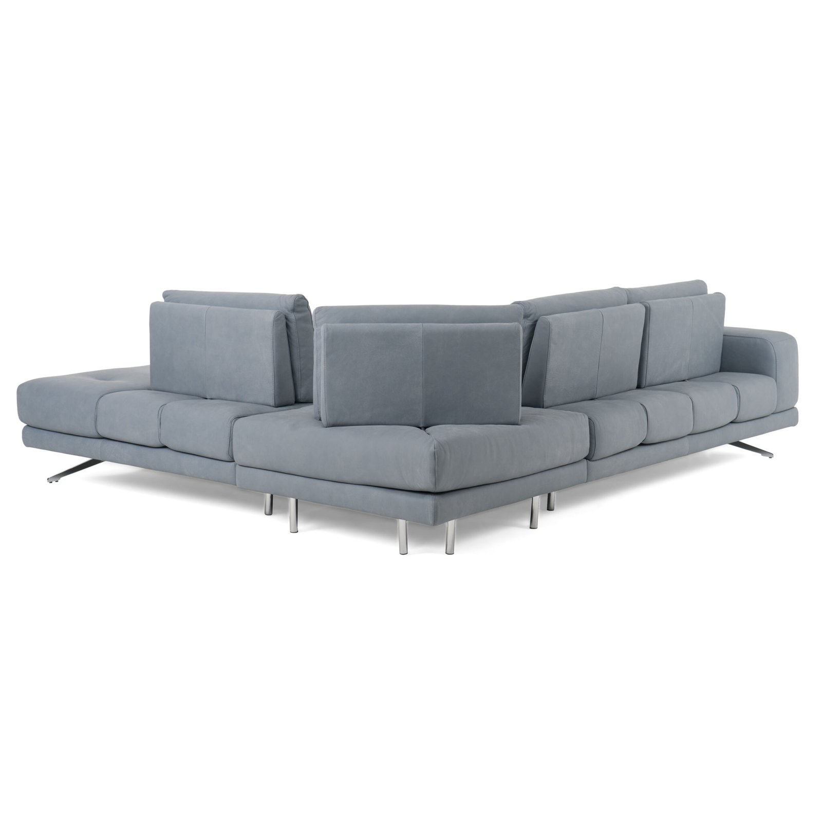 Lamod Italia Mood - Contemporary Blue Leather Right Facing Sectional Sofa 4 Lamod Italia Mood - Contemporary Blue Leather Right Facing Sectional Sofa - Image 4