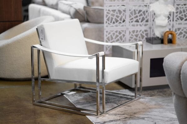 Modrest Larson Modern White Leatherette Accent Chair - Image 5