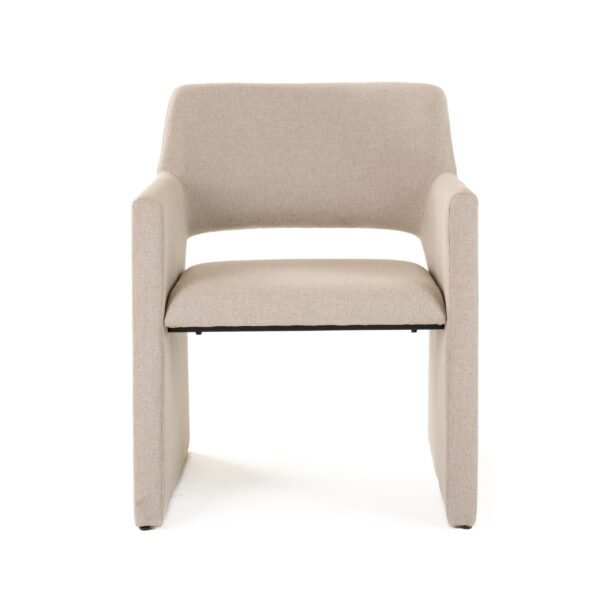 Modrest Lasara - Modern Beige Fabric Dining Chair - Image 2