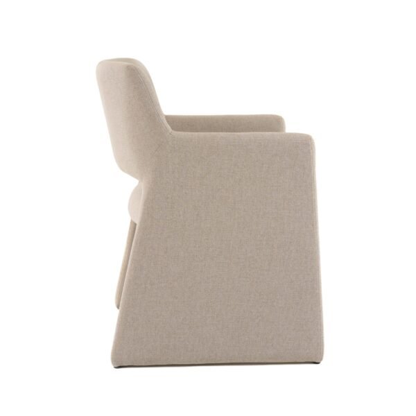 Modrest Lasara - Modern Beige Fabric Dining Chair - Image 3