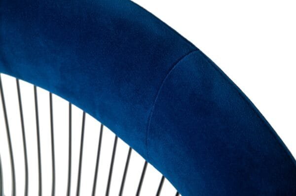 Modrest Lauren - Blue Velvet and Stainless Steel Dining Chair - Image 4
