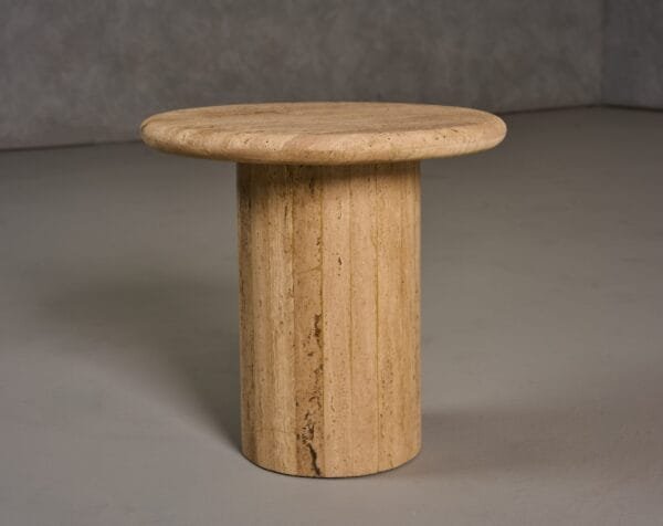 Modrest Lavaca - Modern Travertine Marble Round End Table - Image 2