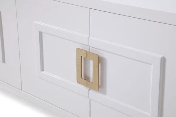 Modrest Leah - Contemporary White High Gloss & Champagne Gold Buffet - Image 5