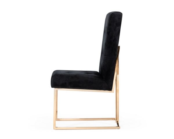 Modrest Legend - Modern Black & Rosegold Dining Chair (Set of 2) - Image 3