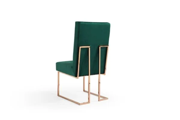 Modrest Legend Modern Green Velvet & Rosegold Dining Chair (Set of 2) - Image 2