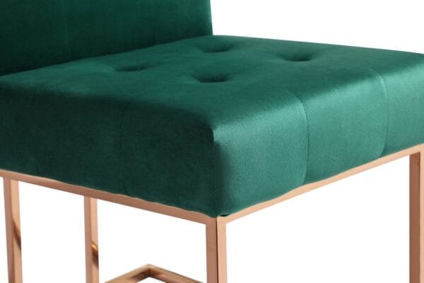 Modrest Legend Modern Green Velvet & Rosegold Dining Chair (Set of 2) - Image 4