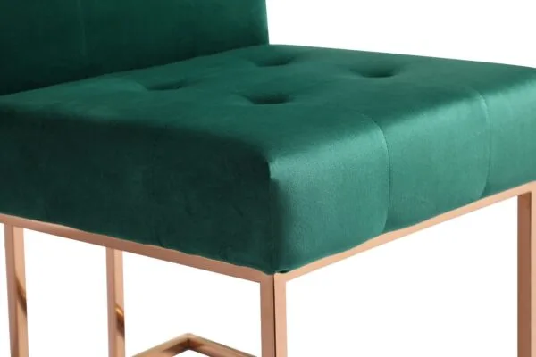Modrest Legend Modern Green Velvet & Rosegold Dining Chair (Set of 2) - Image 4
