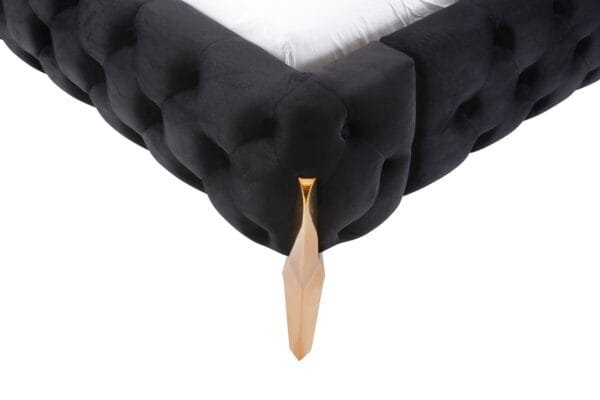 Modrest Legend - Modern Black Velvet & Rosegold Bed - Image 4