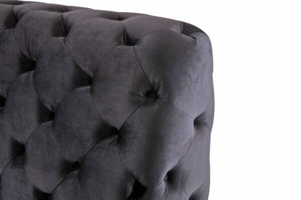 Modrest Legend - Modern Black Velvet & Rosegold Bed - Image 5