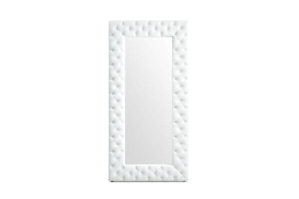 Modrest Legend - Modern White Bonded Leather Floor Mirror - Image 2