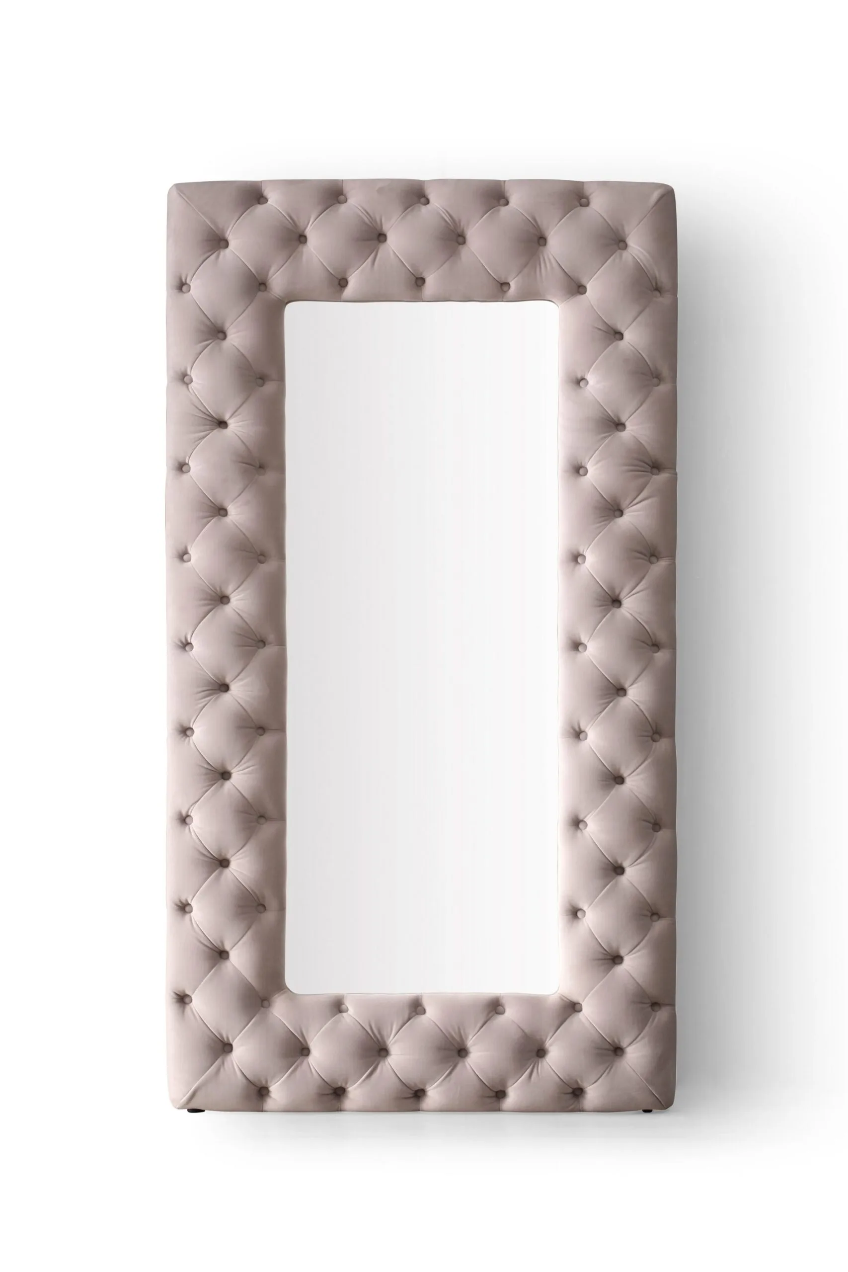 Modrest Legend - Transitional Grey Velvet Floor Mirror