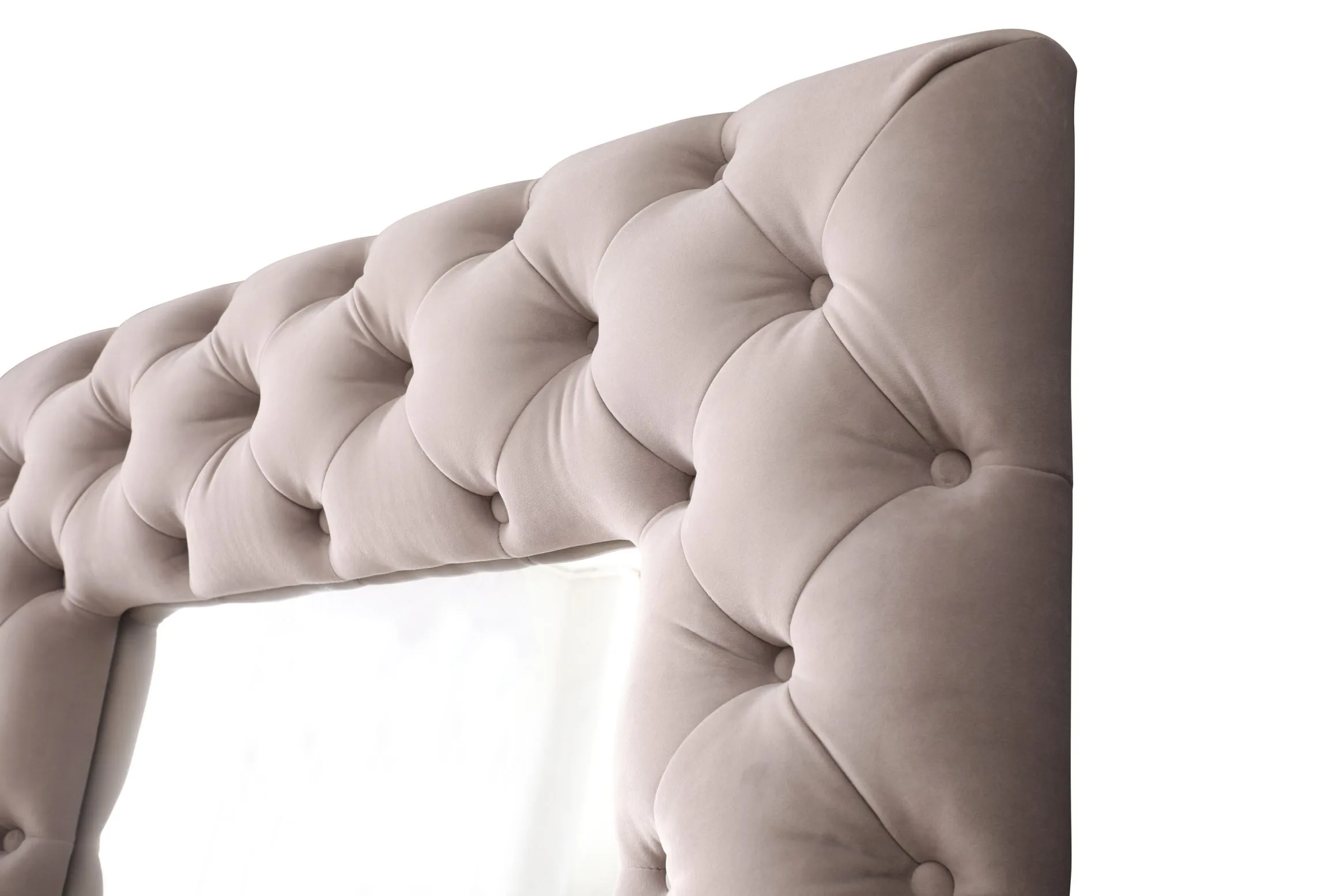 Modrest Legend - Transitional Grey Velvet Floor Mirror - Image 2