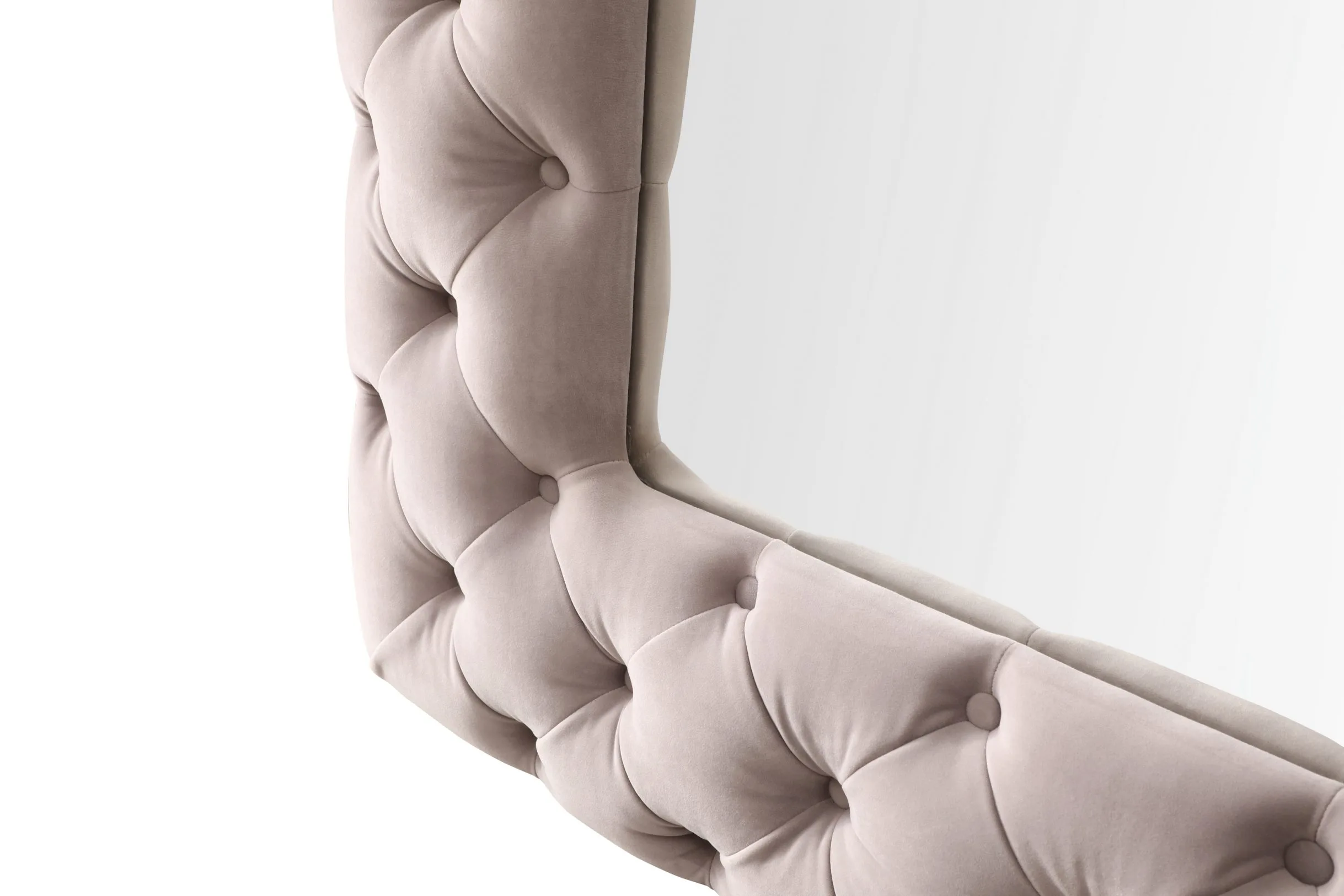 Modrest Legend - Transitional Grey Velvet Floor Mirror - Image 3