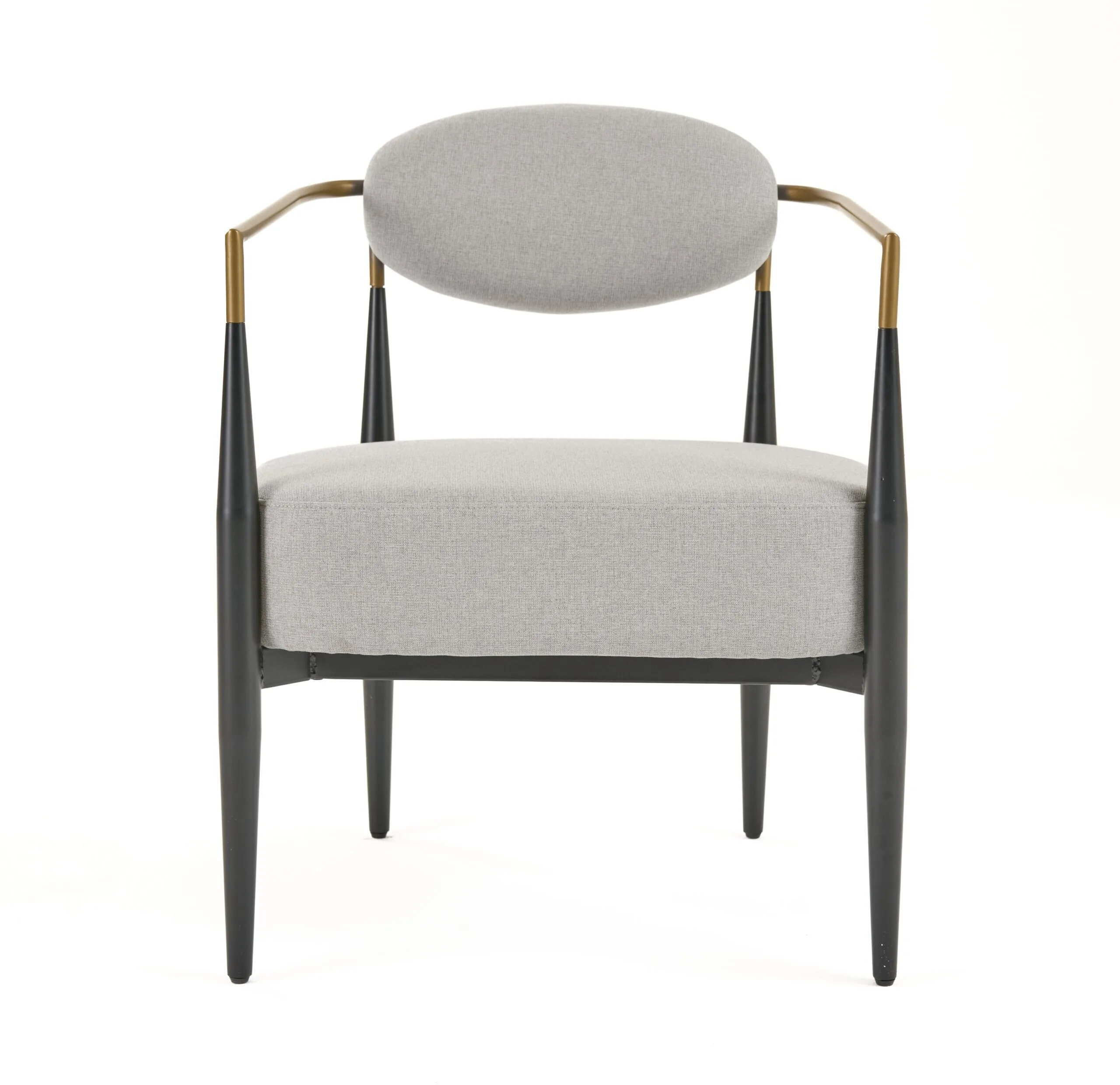 Modrest Liberty - Modern Light Grey Fabric + Black & Gold Accent Chair - Image 2