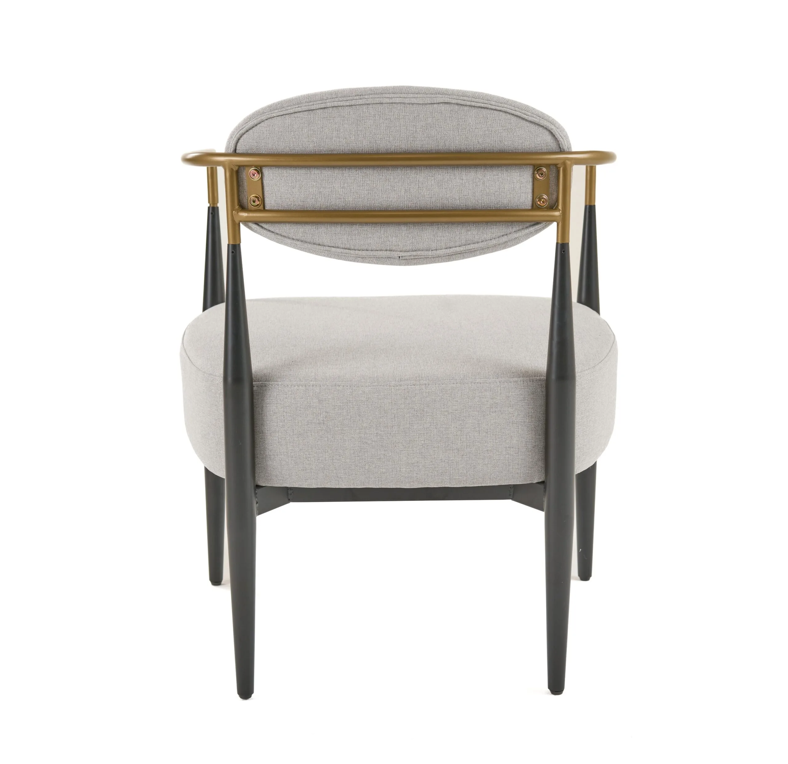 Modrest Liberty - Modern Light Grey Fabric + Black & Gold Accent Chair - Image 4
