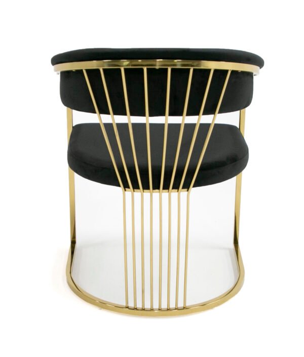 Modrest Linda - Modern Black Velvet and Gold Dining Chair