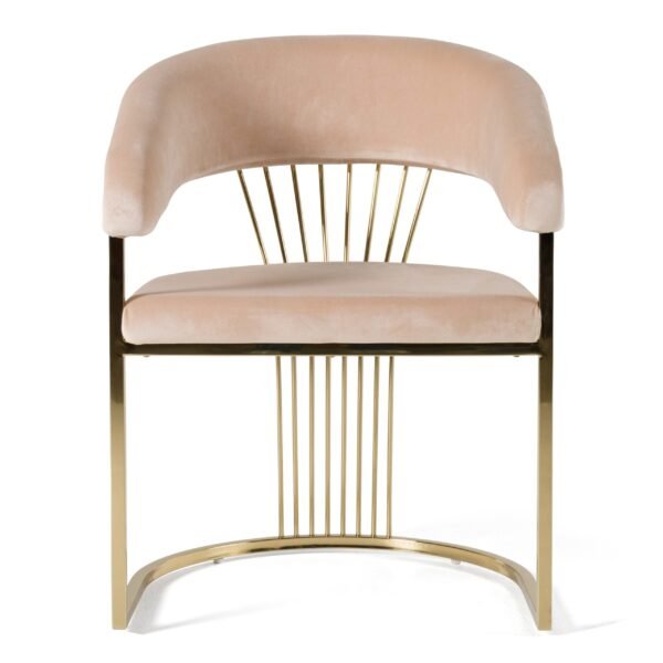 Modrest Linda - Modern Beige Velvet and Gold Dining Chair