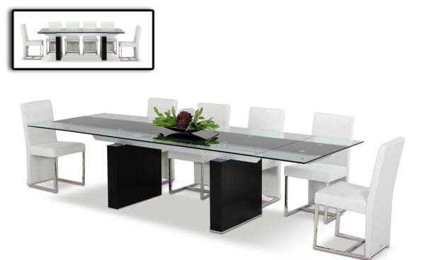 Lisbon Modern Glas Extendable Dining Table - Image 3