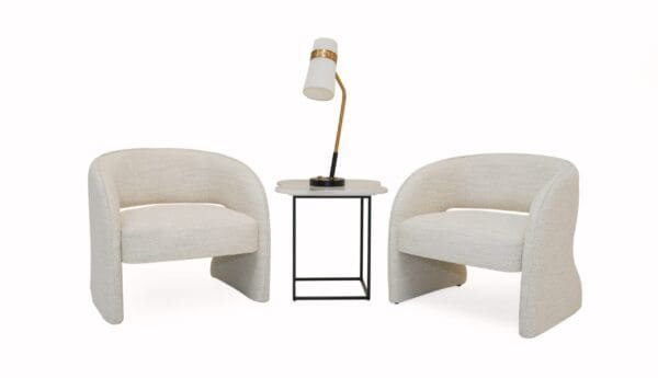 Modrest Luby - Modern Cream Fabric  Accent Chair - Image 3