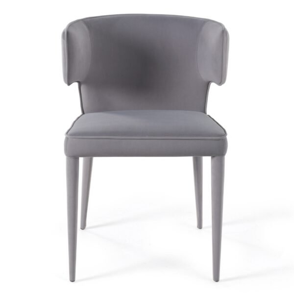 Modrest Lucero - Modern Grey Velvet Arm Dining Chair