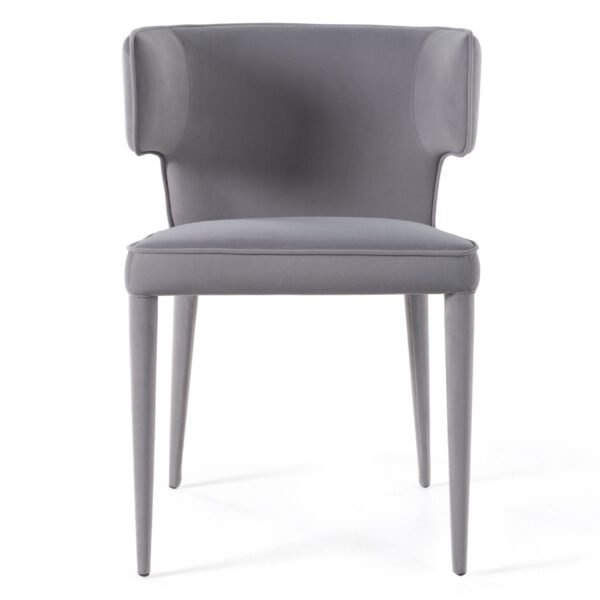 Modrest Lucero - Modern Grey Velvet Arm Dining Chair - Image 2