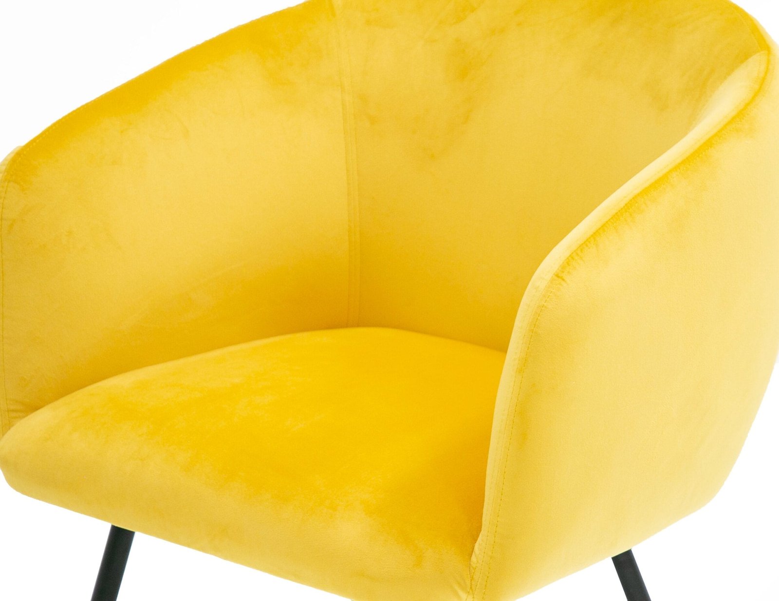 Modrest Luzerne - Modern Yellow Velvet Dining Chair 3 Modrest Luzerne - Modern Yellow Velvet Dining Chair - Image 3