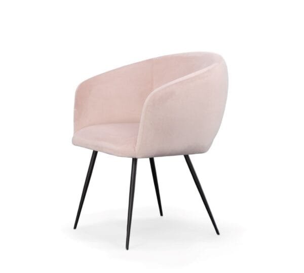 Modrest Luzerne - Modern Pink Velvet Dining Chair - Image 4