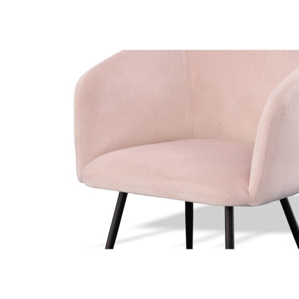 Modrest Luzerne - Modern Pink Velvet Dining Chair - Image 3