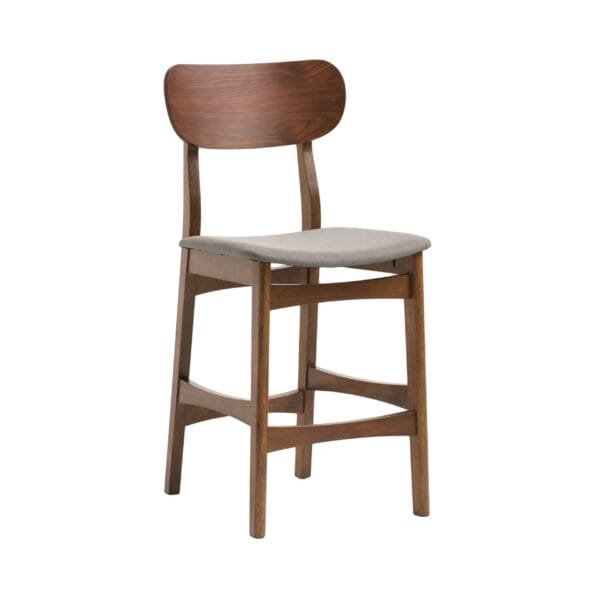 Modrest Lynn - Modern Grey & Walnut Counter Chair (Set of 2) - Image 2