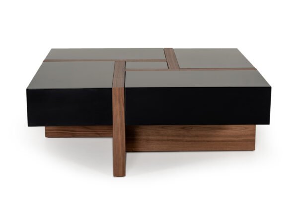 Modrest Makai Modern Black & Walnut Coffee Table - Image 2