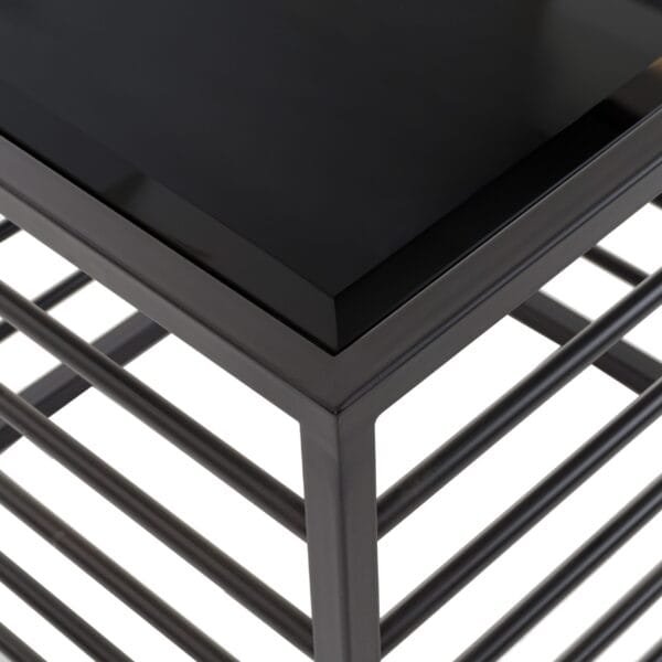 Modrest Malvo - Modern Black + Glass End Table - Image 3