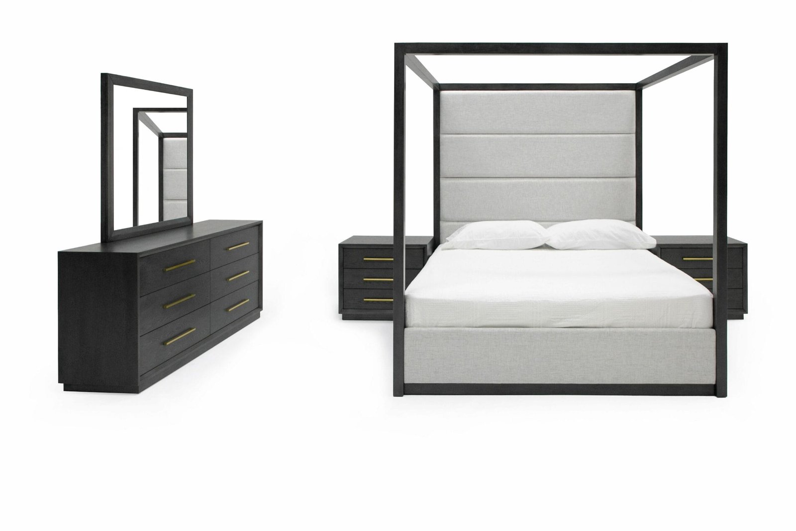 Modrest Manhattan- Contemporary Canopy Grey Bedroom Set 2 Modrest Manhattan- Contemporary Canopy Grey Bedroom Set - Image 2