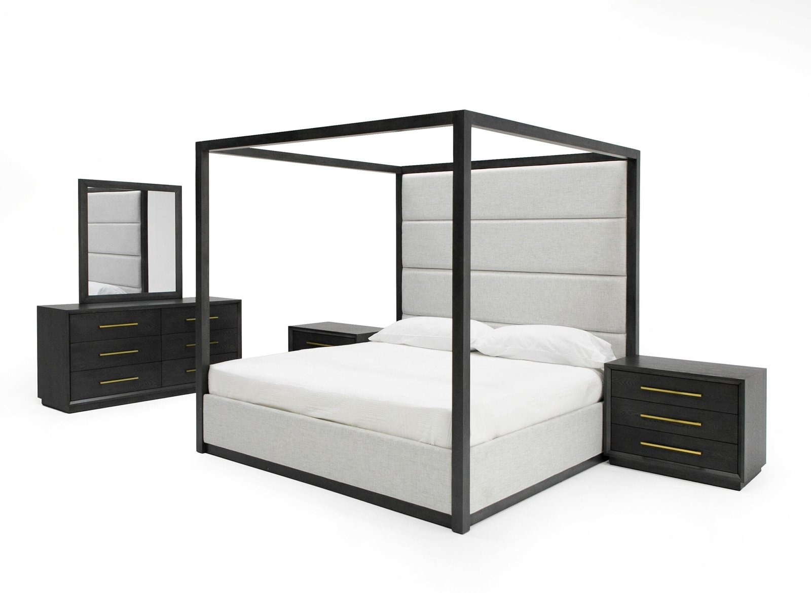 Modrest Manhattan- Contemporary Canopy Grey Bedroom Set 3 Modrest Manhattan- Contemporary Canopy Grey Bedroom Set - Image 3