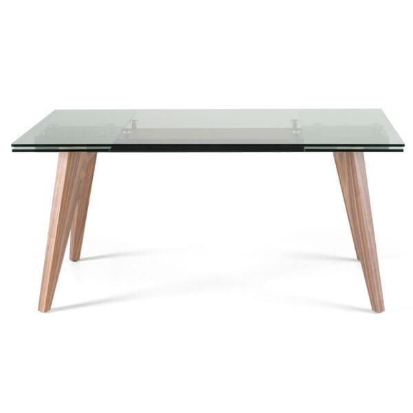 Modrest Marcus - Modern Glass + Walnut Extendable Dining Table - Image 2