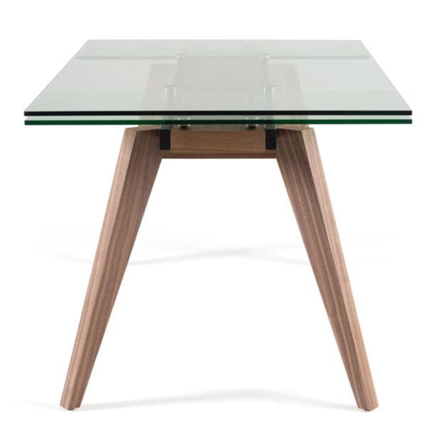 Modrest Marcus - Modern Glass + Walnut Extendable Dining Table - Image 3