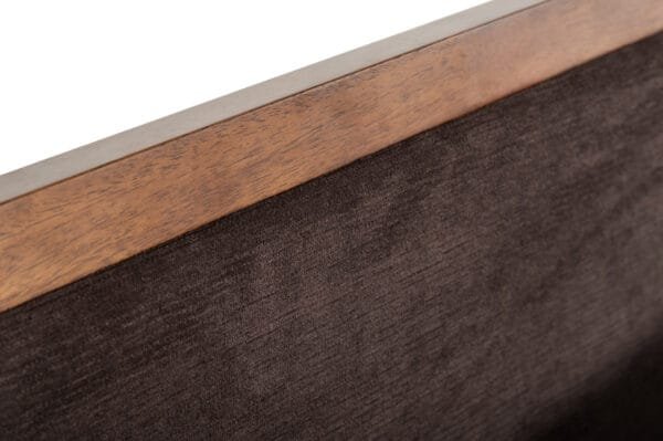 Queen Modrest Marshall Mid-Century Modern Brown Fabric & Walnut Bed - Image 2