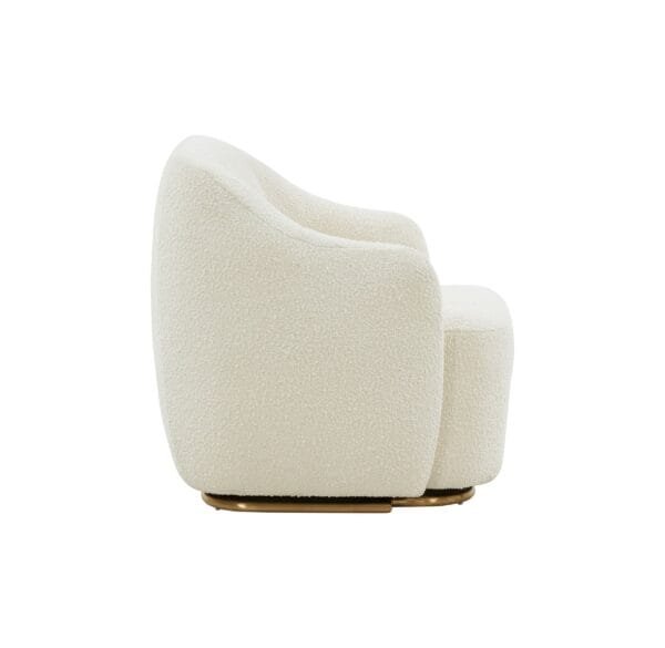 Modrest Masha Modern Off White Sherpa Accent Chair - Image 2