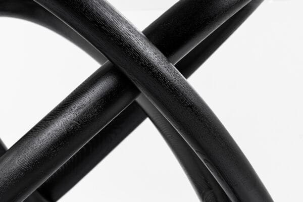 Modrest Mason Round Glass & Black Ash Dining Table - Image 4