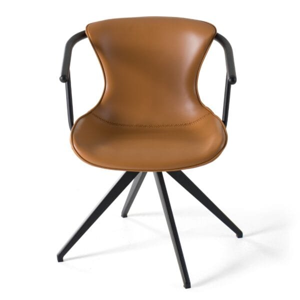 Modrest Maureen - Modern Camel & Black Dining Chair - Image 2