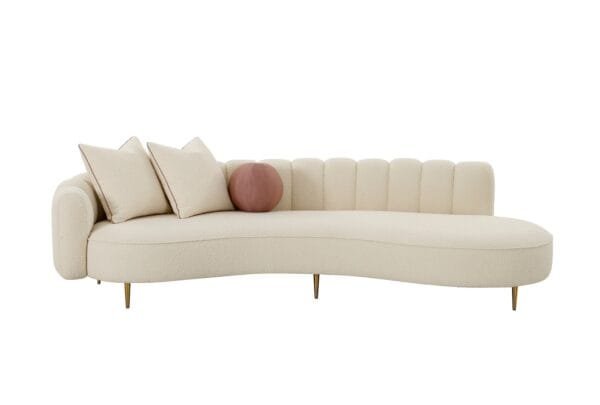 Modrest - Maverick Modern Cream Fabric Chaise - Image 2