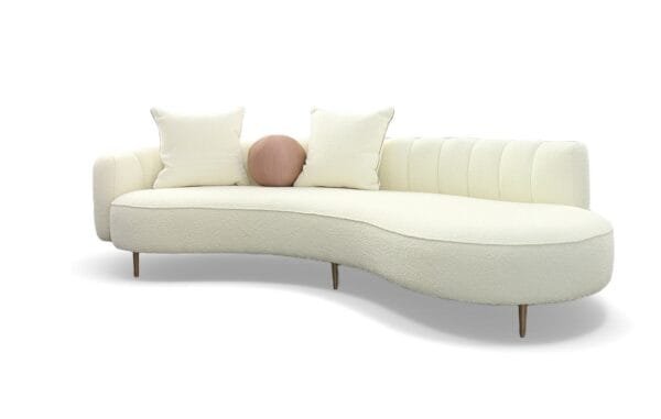 Modrest - Maverick Modern Cream Fabric Chaise - Image 3