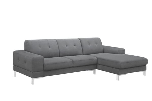 Divani Casa Forli - Modern Grey Fabric Right Facing Sectional Sofa - Image 2