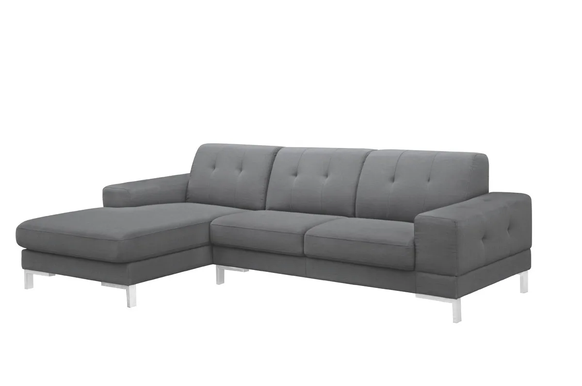 Divani Casa Forli - Modern Grey Fabric Left Facing Sectional Sofa - Image 3