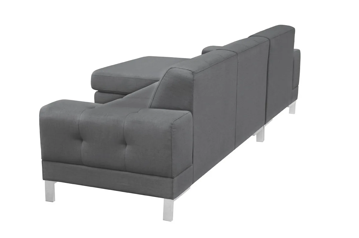 Divani Casa Forli - Modern Grey Fabric Left Facing Sectional Sofa - Image 4